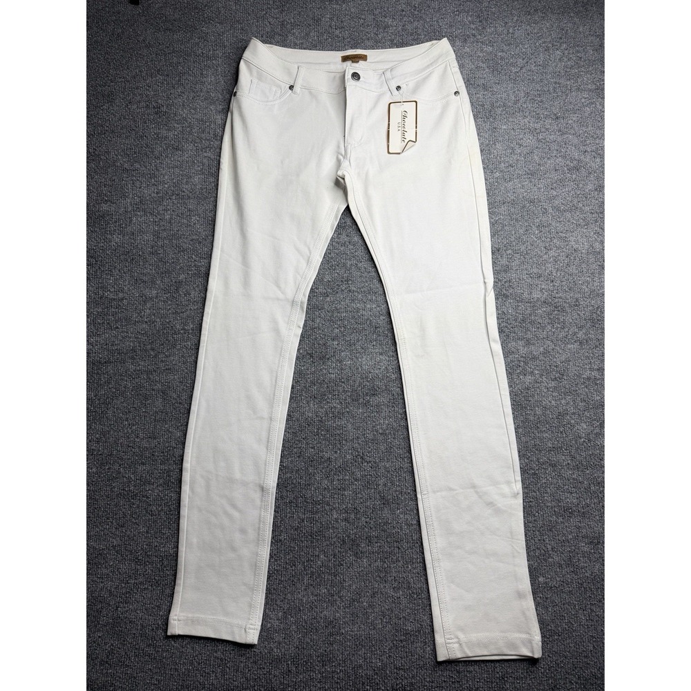 Chocolate White Jeans Women‎ Stretch Slim Skinny Size Large